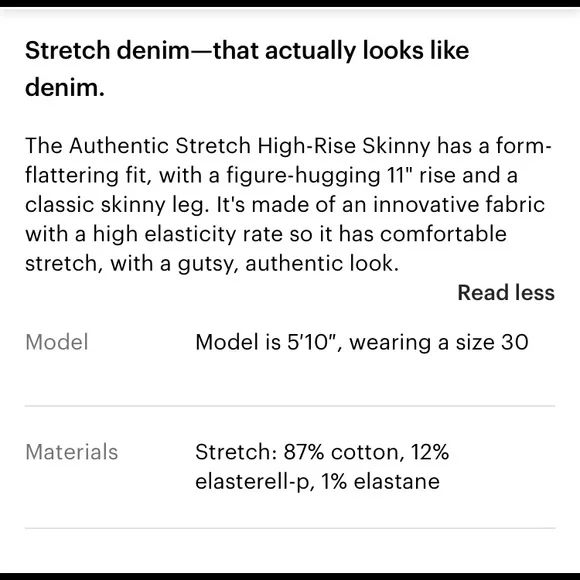 Everlane Authentic Stretch high rise skinny jean size 25 dark blue wash - Picture 12 of 14